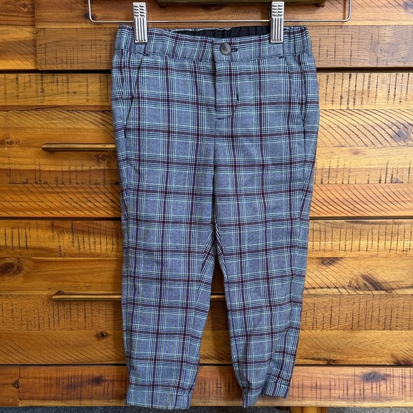 Janie and Jack Plaid Dress Pants in Blue and Gray - Picture 2 of 5